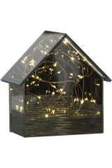 Spiegelhaus mit Lichterkette