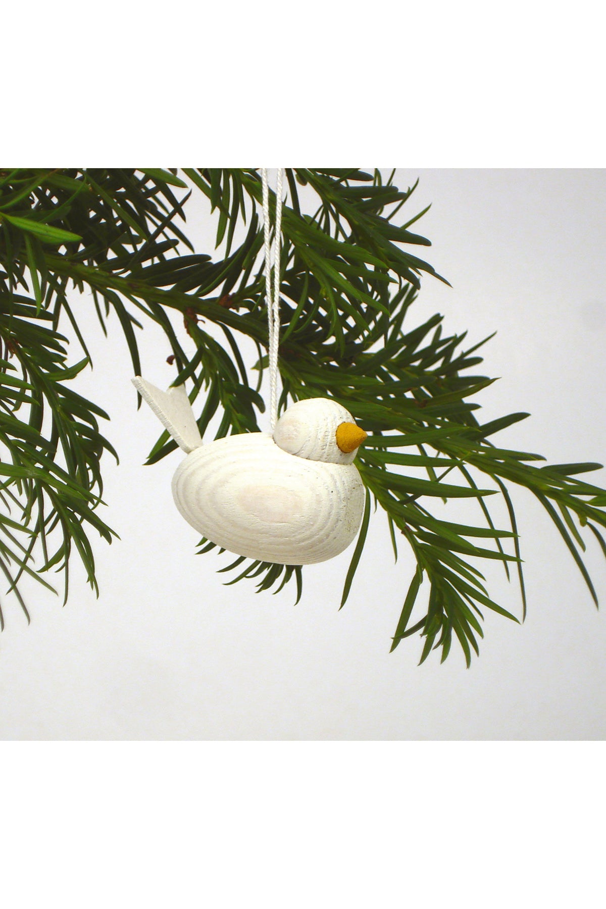 Decorative wooden bird for hanging | white