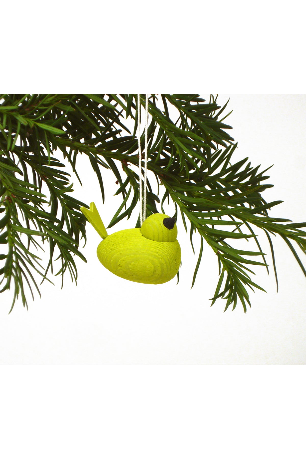 Decorative wooden bird for hanging | lime green