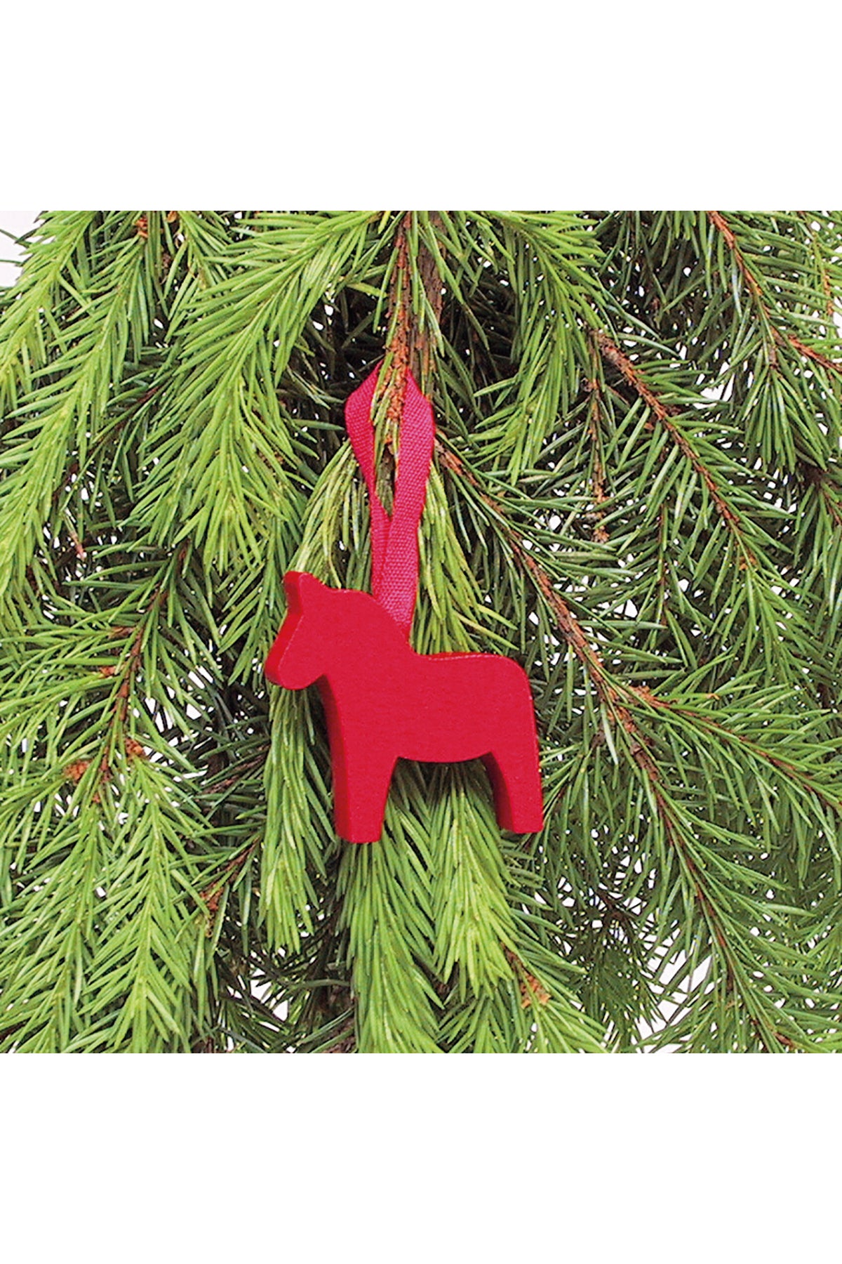 Wooden horse pendant | red