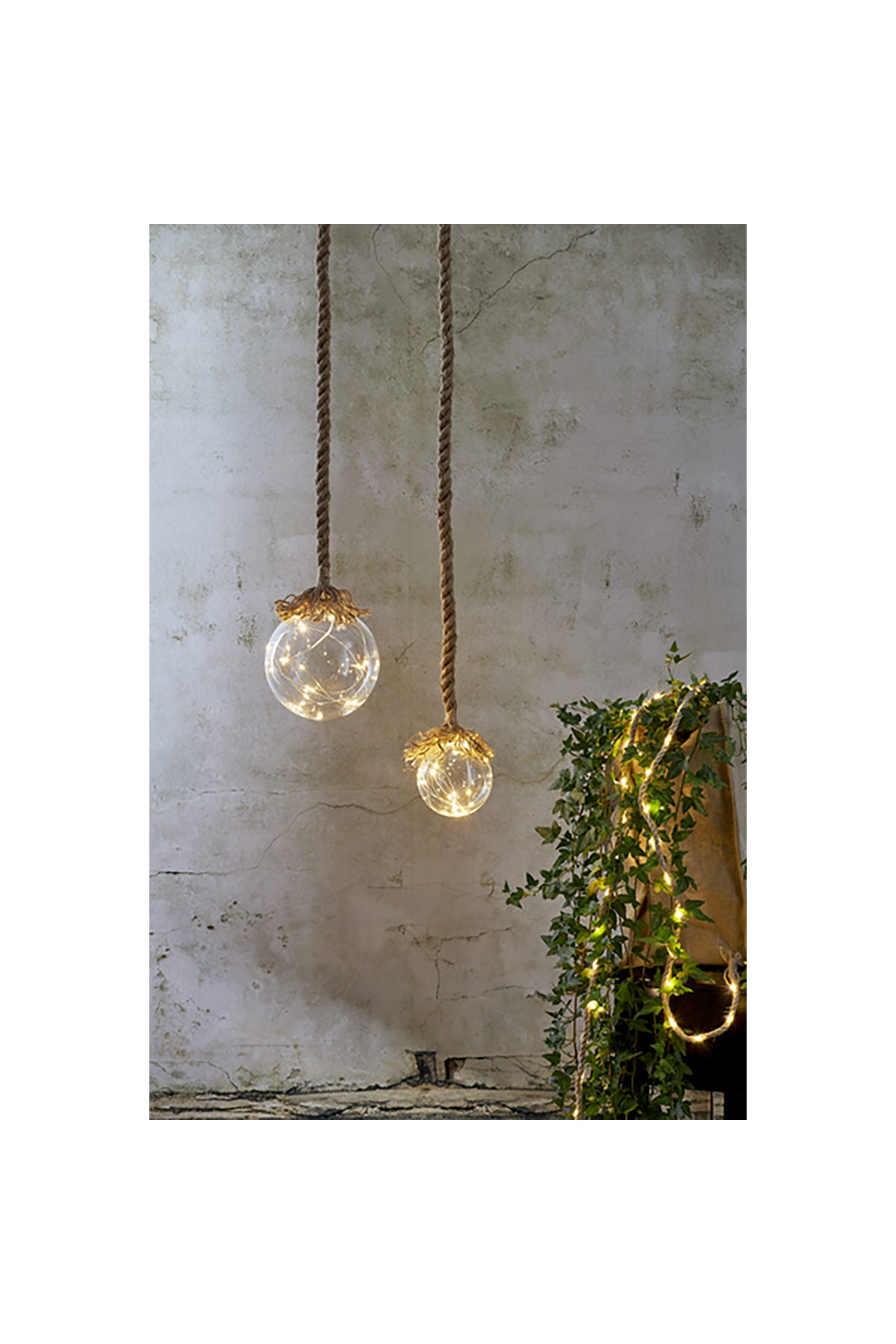 Glasdekorationsleuchte Jutta | 1,4 m Seil, 10cm Durchmesser