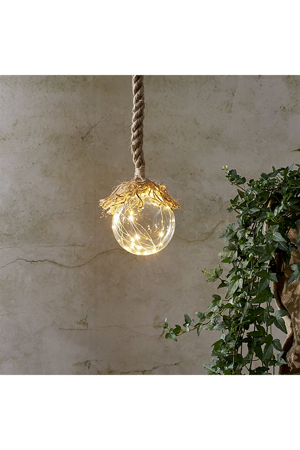 Glasdekorationsleuchte Jutta | 1,4 m Seil, 10cm Durchmesser