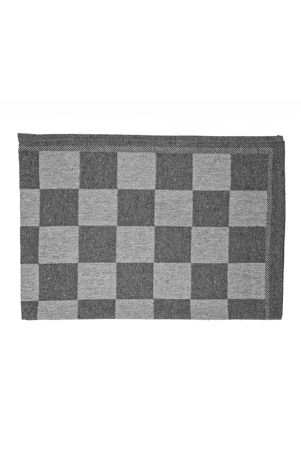 Towel grey checked, 47x50, recycled