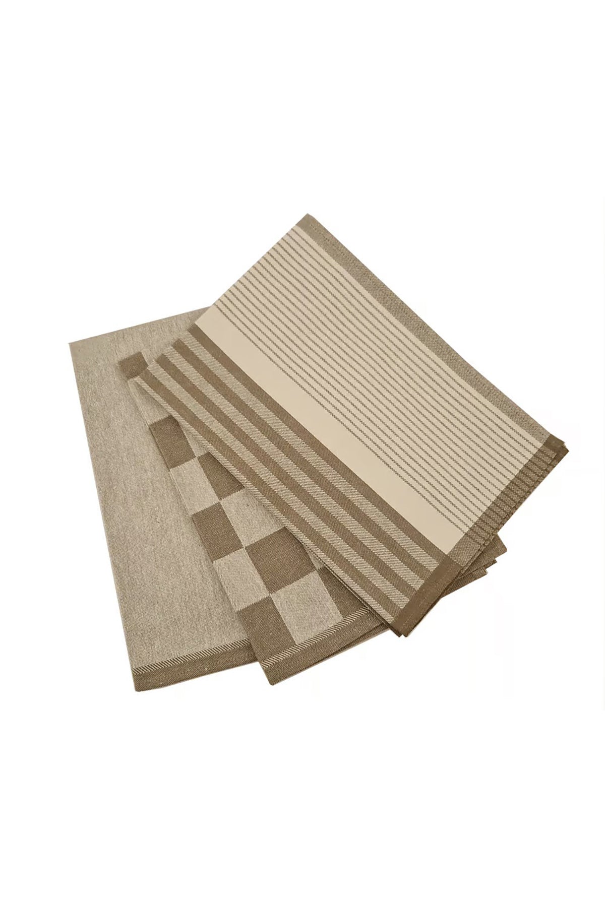 Handtuch beige kariert | 47x70 cm, recycled