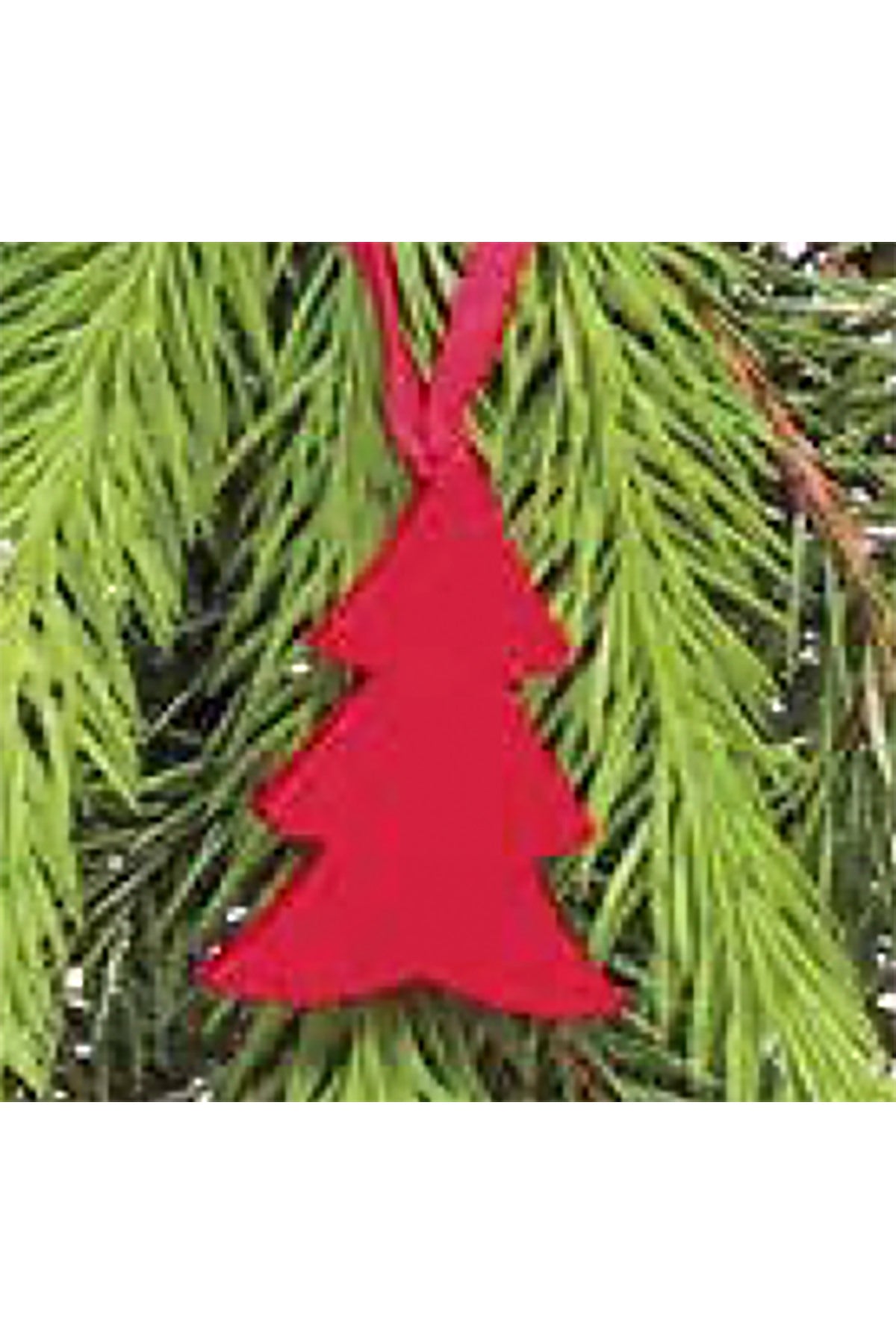 Wooden Christmas tree pendant | red