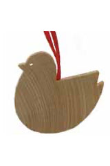 Pendant wooden bird flat, large