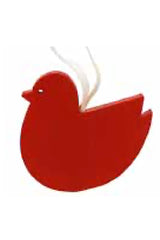 Pendant wooden bird flat, large