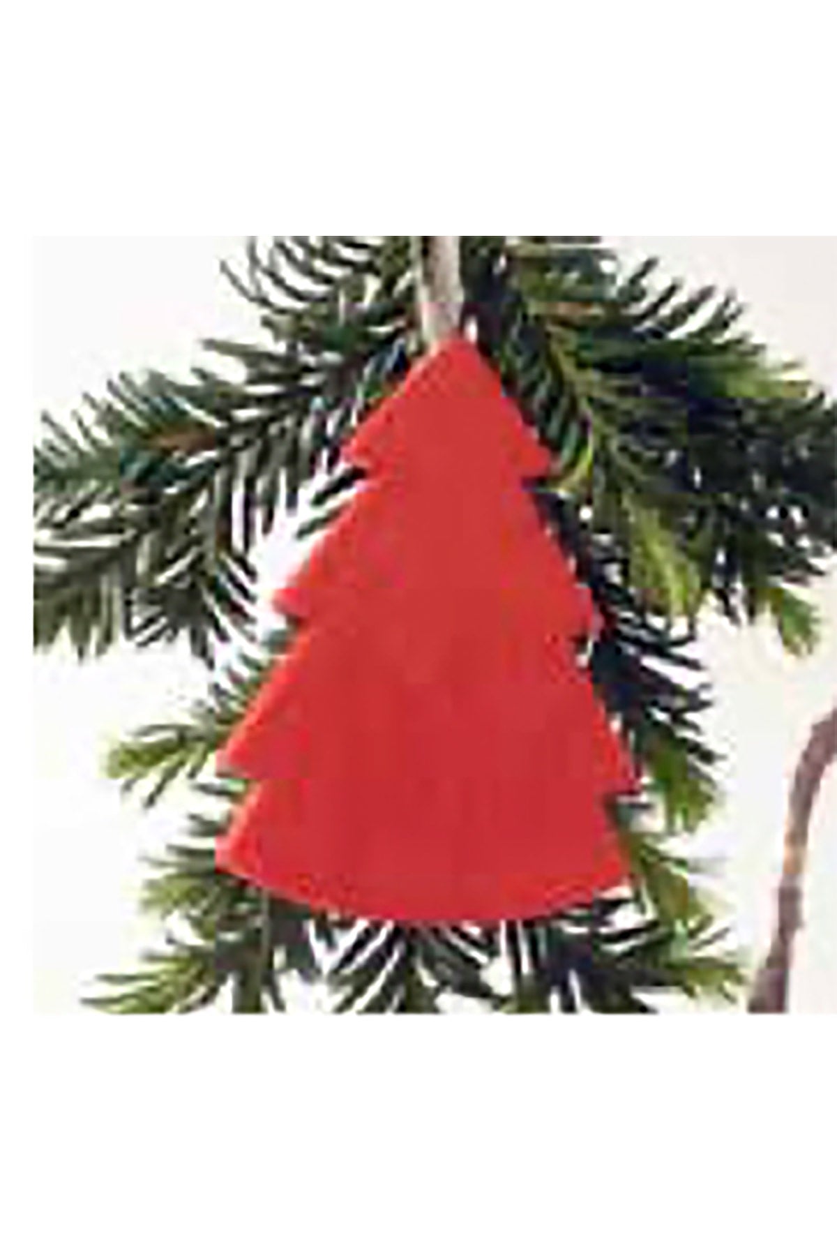 Wooden Christmas tree pendant | red