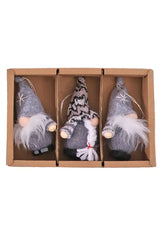 Set of 3 Christmas trolls Lasse for hanging | 19 cm