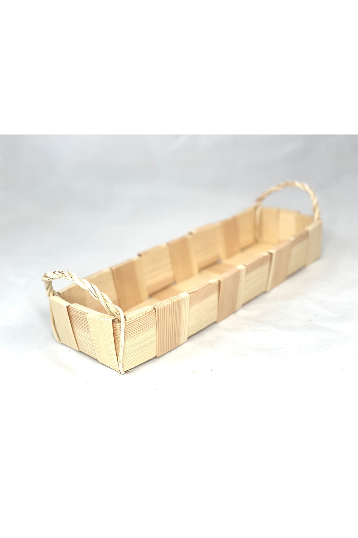 Basket, long, spruce, 37x13x6cm