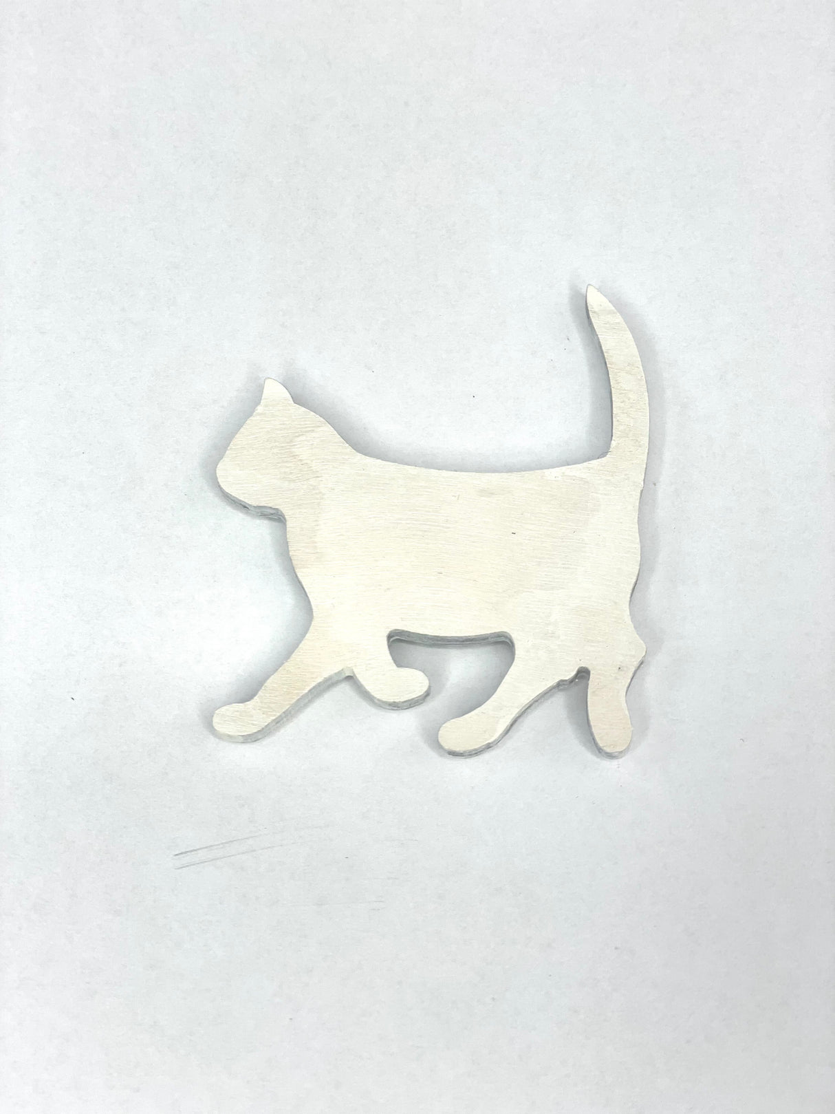 Magnet made of wood cat | white, 7 cm