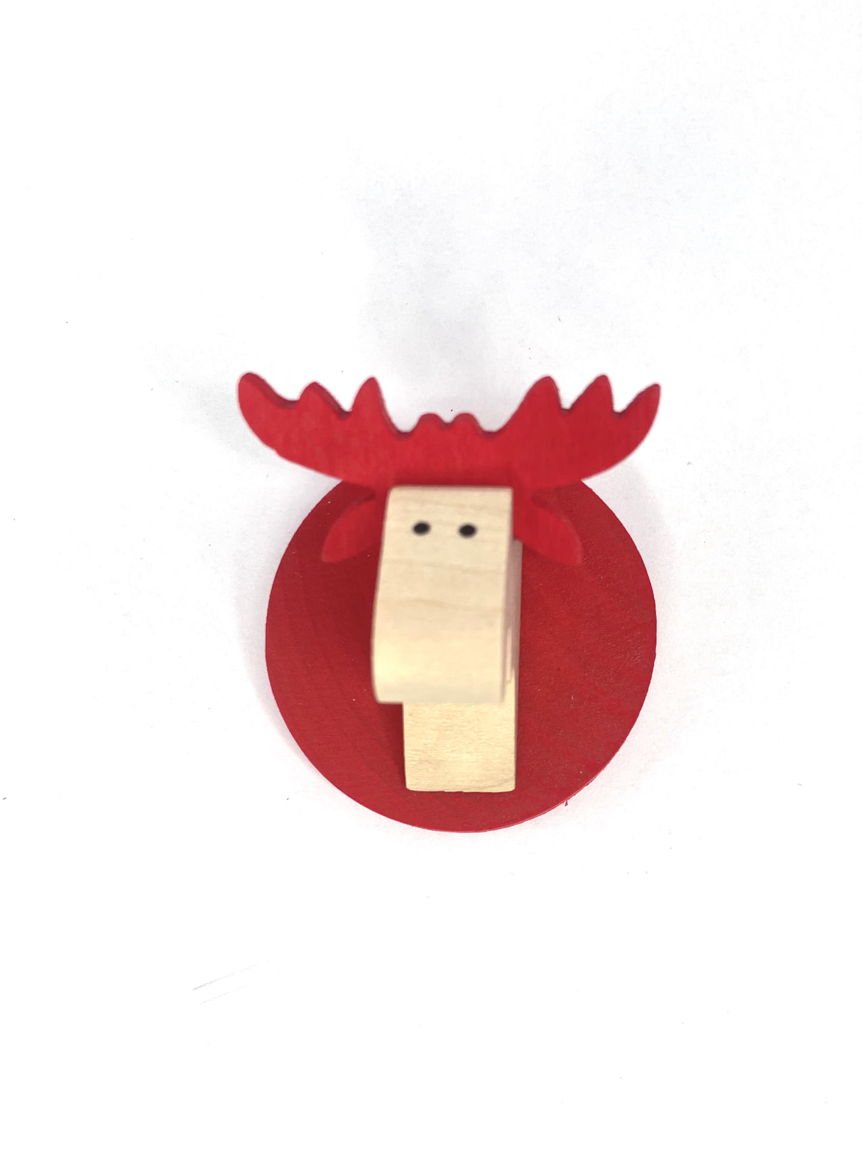 Magnet aus Holz Elch | rot, 5 cm