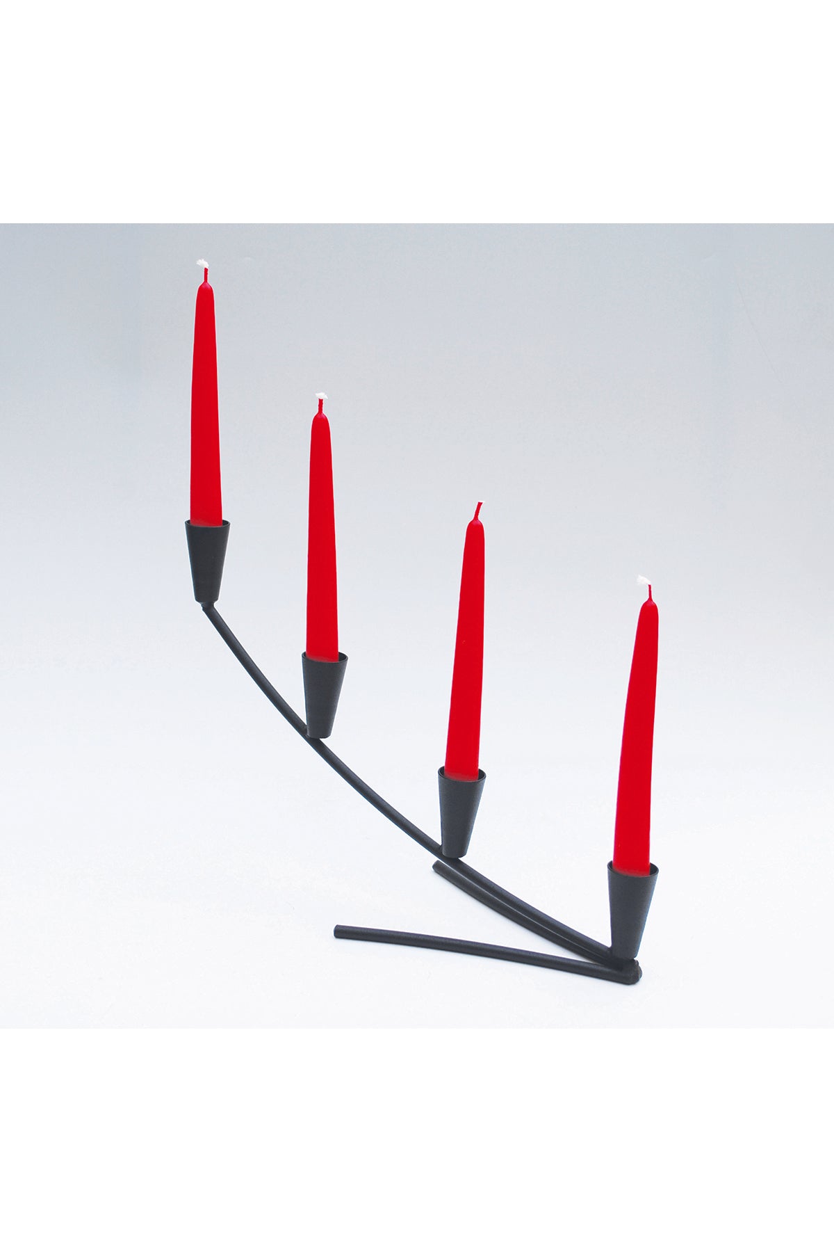 Candle holder concave | black, 40cm