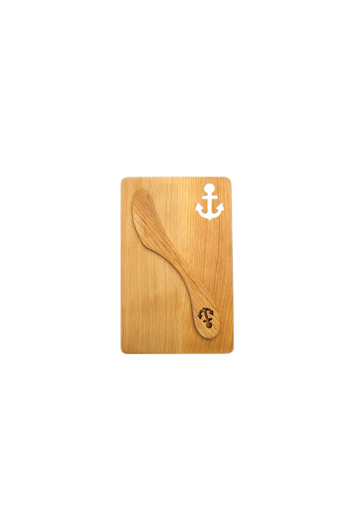 Bread board with butter knife made of alder wood | 19 x 12 cm | Various designs