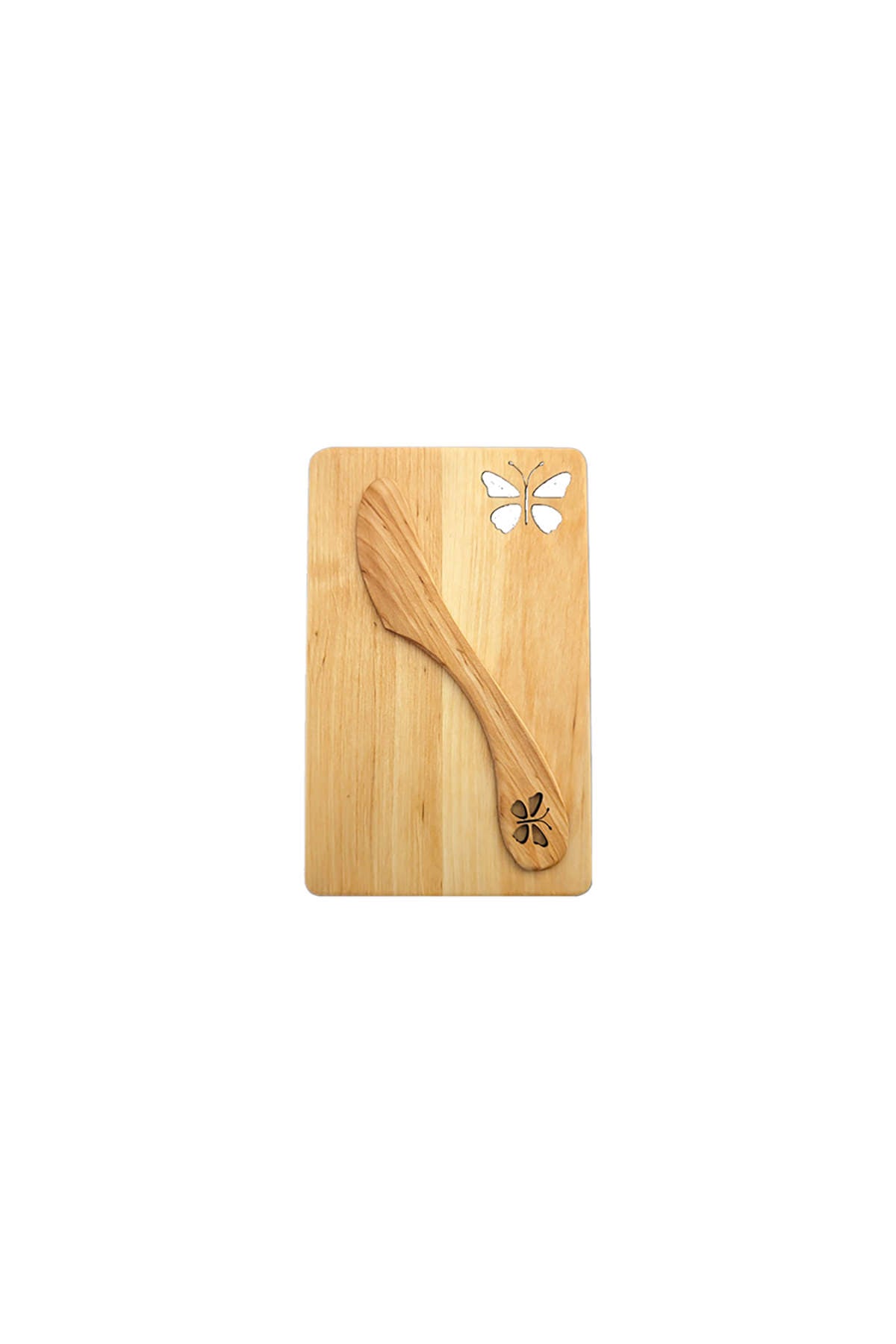 Bread board with butter knife made of alder wood | 19 x 12 cm | Various designs