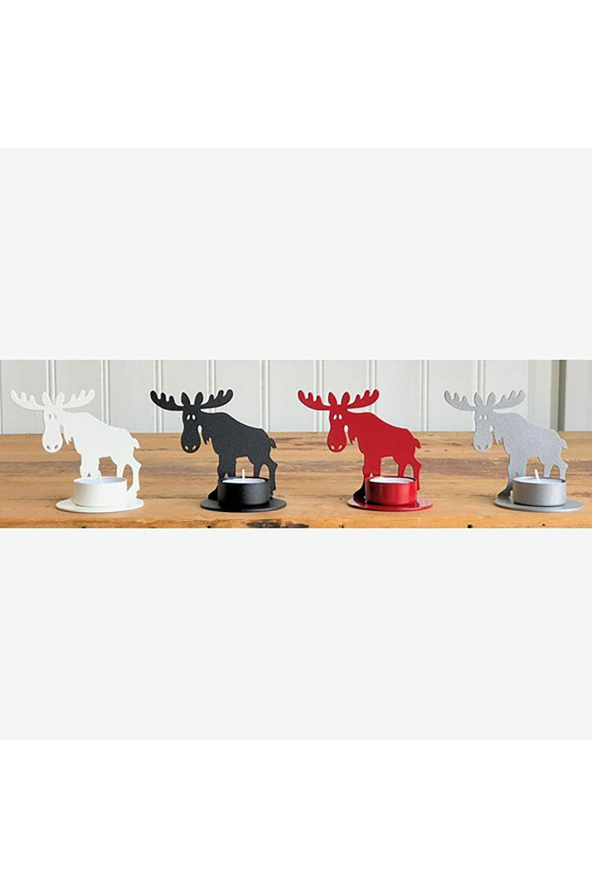 Candle holder/1 moose for tealight, white