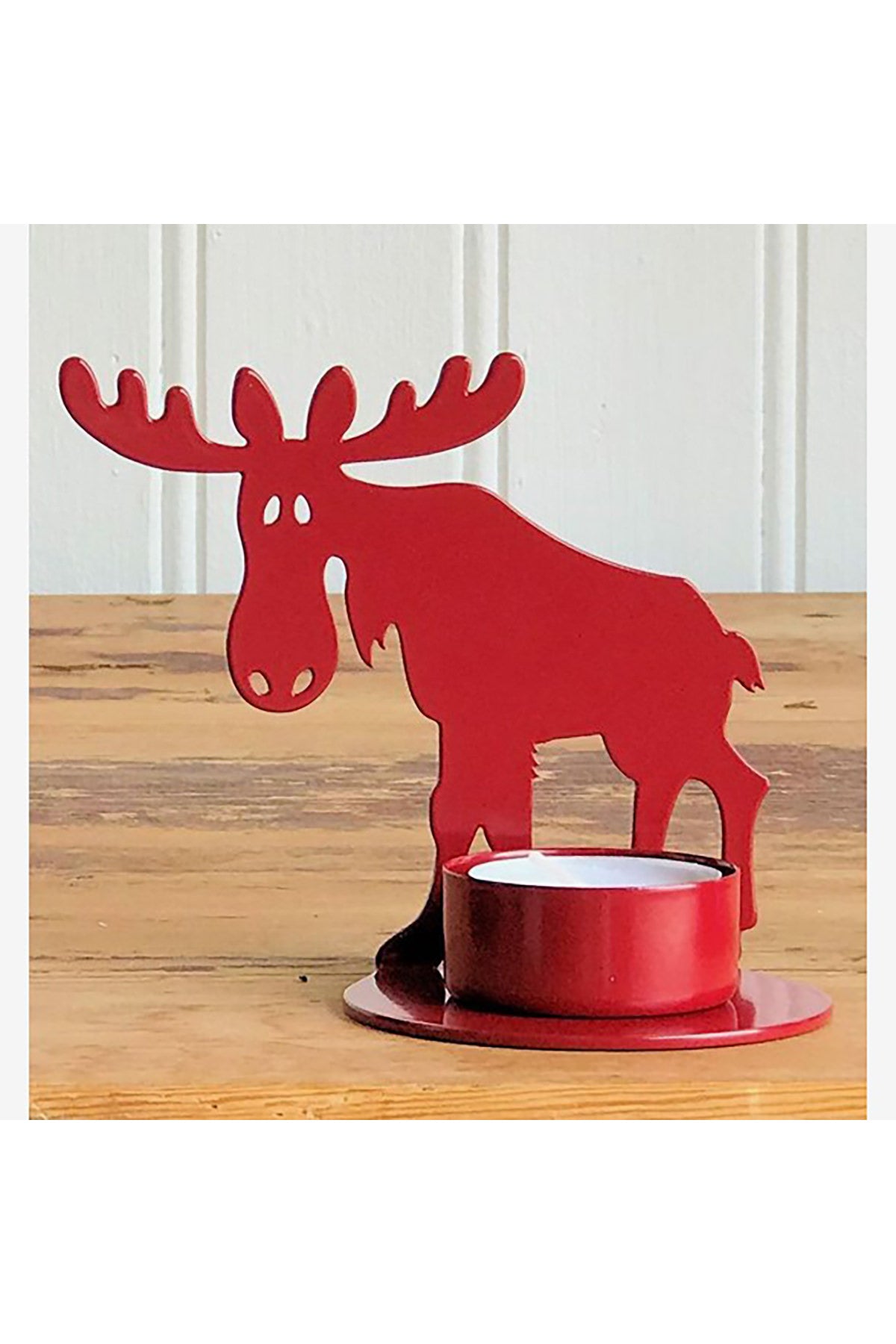 Candle holder/1 moose for tealight, white