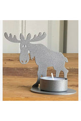 Candle holder/1 moose for tealight, white