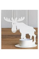 Candle holder/1 moose for tealight, white